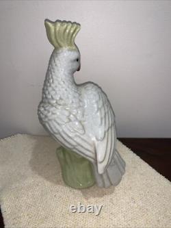 Old Chinese Parrot or Cockatoo very heavy Porcelain beautiful Art Deco Signed
