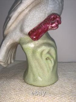 Old Chinese Parrot or Cockatoo very heavy Porcelain beautiful Art Deco Signed
