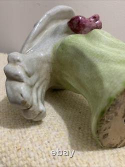 Old Chinese Parrot or Cockatoo very heavy Porcelain beautiful Art Deco Signed