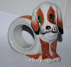 Old German watch case shaped like a cute art deco dog, porcelain