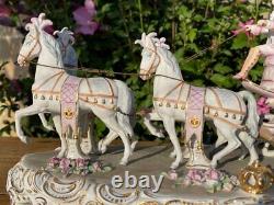 Original Antique Figure Porcelain Carriage 19th century France Marked
