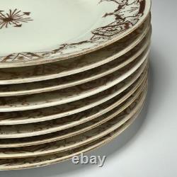 Ovington Bros Austrian Art Deco Gold Gilt Cream Porcelain Dessert Plates 8.75