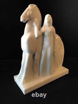 PAIR Lamberton Scamell Geza de Vegh Art Deco Porcelain Figures ca 1930s RARE