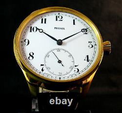 PHENIX Antique Men's Large Art Deco Wristwatch Porcelain Dial