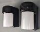 Pair 1930s Art Deco Black Porcelain Sconces, Alabax By Pass & Seymour, Restored