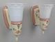 Pair Art Deco-mcm Porcelier Porcelain Sconces, Glass Shades, Very Good, Restored
