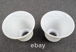 Pair Art Deco-MCM Porcelier Porcelain Sconces, Glass Shades, Very Good, Restored