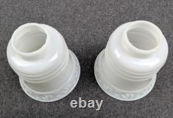 Pair Art Deco-MCM Porcelier Porcelain Sconces, Glass Shades, Very Good, Restored