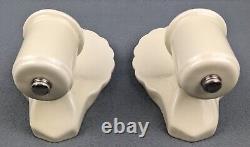 Pair EFCOLITE Porcelain Sconces, 1930s Art Deco, Light Yellow, Rewired, Restored