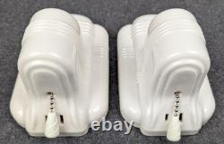 Pair J. I. Paulding White Porcelain Sconces, 1930's-1950's Art Deco/MCM, Restored