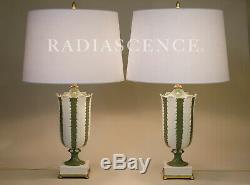 Pair Lenox China Art Deco Hollywood Regency Ceramic Table Lamps Dorothy Draper