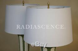 Pair Lenox China Art Deco Hollywood Regency Ceramic Table Lamps Dorothy Draper