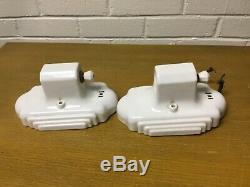 Pair Of Art Deco Porcelain Bathroom Light Fixture Sconce With Switch And Outlet