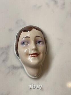 Pair Of VINTAGE ART DECO PORCELAIN HALF DOLL FLAT FLAPPER GIRL GERMANY