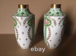 Pair Of Vases Art Deco Porcelain Limoges