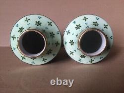 Pair Of Vases Art Deco Porcelain Limoges