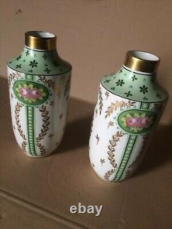 Pair Of Vases Art Deco Porcelain Limoges