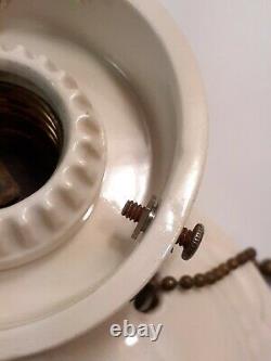 Pair Porcelain Art Deco White Milk Glass Over Sink Sconce & Opal Shade Vintage