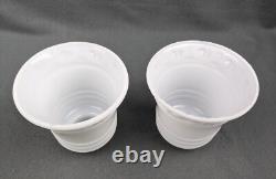 Pair Porcelier Art Deco-MCM Porcelain Sconces, Glass Shades, Excellent, Restored