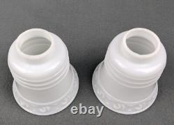 Pair Porcelier Art Deco-MCM Porcelain Sconces, Glass Shades, Excellent, Restored