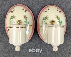 Pair Restored PORCELIER Porcelain Sconces, Art Deco & MCM, Rewired, withHardware