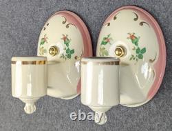 Pair Restored PORCELIER Porcelain Sconces, Art Deco & MCM, Rewired, withHardware