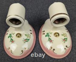 Pair Restored PORCELIER Porcelain Sconces, Art Deco & MCM, Rewired, withHardware