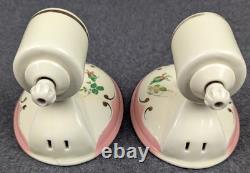 Pair Restored PORCELIER Porcelain Sconces, Art Deco & MCM, Rewired, withHardware
