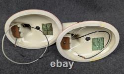 Pair Restored PORCELIER Porcelain Sconces, Art Deco & MCM, Rewired, withHardware