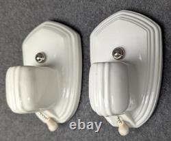 Pair White Porcelain Sconces by Paulding, 1930's-1950's Art Deco/MCM, Restored