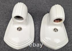 Pair White Porcelain Sconces by Paulding, 1930's-1950's Art Deco/MCM, Restored