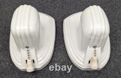 Pair White Porcelain Sconces by Paulding, 1930's-1950's Art Deco/MCM, Restored