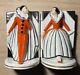 Pair Of Art Deco Pierrot And Colombine Limoges Porcelain Bookends