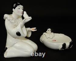 Pair of German Art Deco Porcelain Statues 5.5 inches