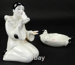 Pair of German Art Deco Porcelain Statues 5.5 inches