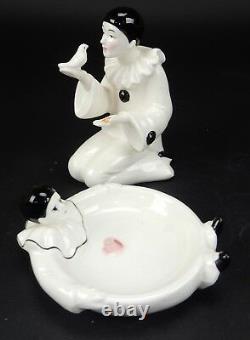 Pair of German Art Deco Porcelain Statues 5.5 inches