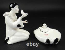 Pair of German Art Deco Porcelain Statues 5.5 inches