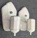 Pair Of Porcelier White Porcelain Sconces, Art Deco, New Rotary Sockets & Wiring