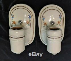 Pair of Vintage Porcelier Porcelain Sconces, New Wiring & Mounting Hardware (#2)