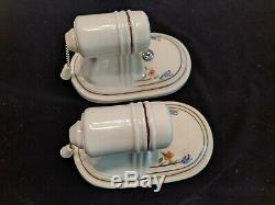 Pair of Vintage Porcelier Porcelain Sconces, New Wiring & Mounting Hardware (#2)