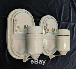 Pair of Vintage Porcelier Porcelain Sconces, New Wiring & Mounting Hardware (#3)