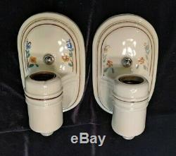 Pair of Vintage Porcelier Porcelain Sconces, New Wiring & Mounting Hardware (#3)
