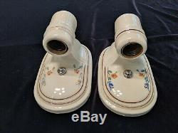 Pair of Vintage Porcelier Porcelain Sconces, New Wiring & Mounting Hardware (#3)