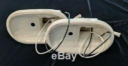 Pair of Vintage Porcelier Porcelain Sconces, New Wiring & Mounting Hardware (#3)