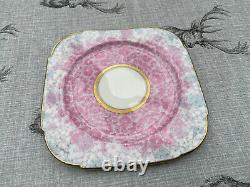 Paragon Pink Hydrangea Trio Cup Side Plate Saucer Gold Gilt Porcelain G870 c1933