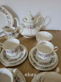 Paragon meadowvale Tea Set With Tea Pot, Milk Jug, Sugar Pot And Cake Plate