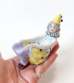 Pierrette Dish Lady Woman Pierrot Clown Figurine Porcelain Art Deco Vtg Germany