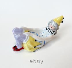 Pierrette Dish Lady Woman Pierrot Clown Figurine Porcelain Art Deco Vtg Germany