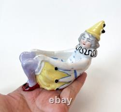 Pierrette Dish Lady Woman Pierrot Clown Figurine Porcelain Art Deco Vtg Germany