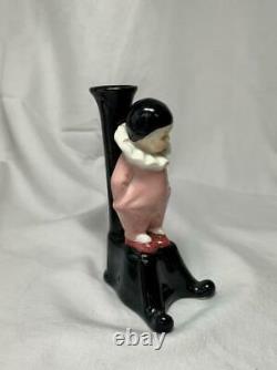 Pierrot Clown Bud Vase Rare Art Deco Germany Porcelain Figurine c1920